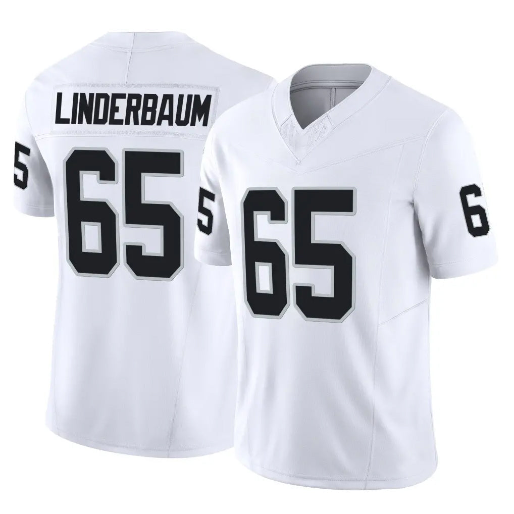 Tlead LV.Raiders #65 Tyler Linderbaum Player White Limited Vapor F.U.S.E. Home Game Stitched Jerseys
