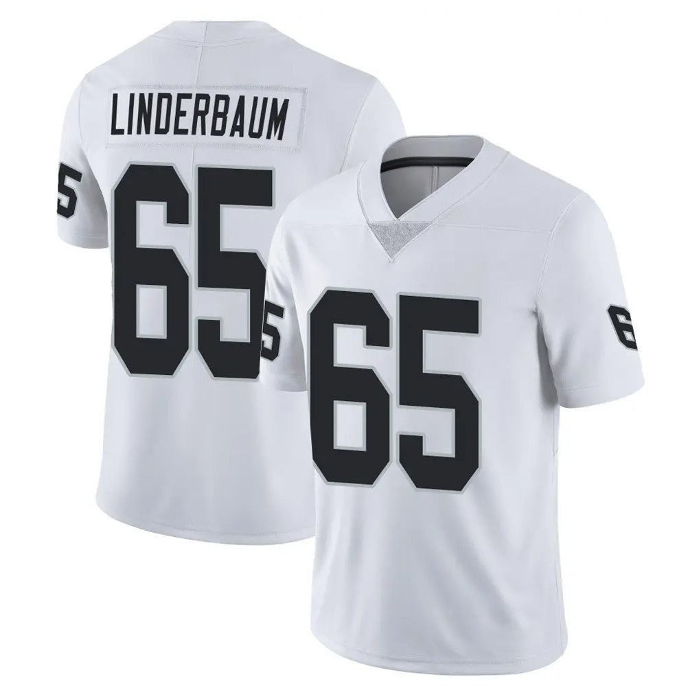 Tlead LV.Raiders #65 Tyler Linderbaum Player White Limited Vapor Untouchable Home Game Stitched Jerseys