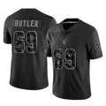 Tlead LV.Raiders #69 Adam Butler Player Black Reflective Limited Game Stitched Jerseys