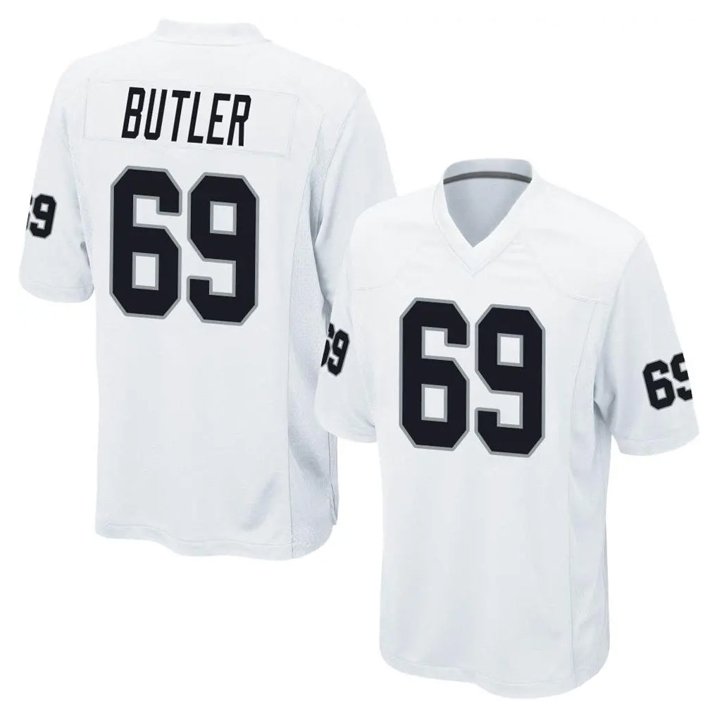 Tlead LV.Raiders #69 Adam Butler Player White Home Game Stitched Jerseys