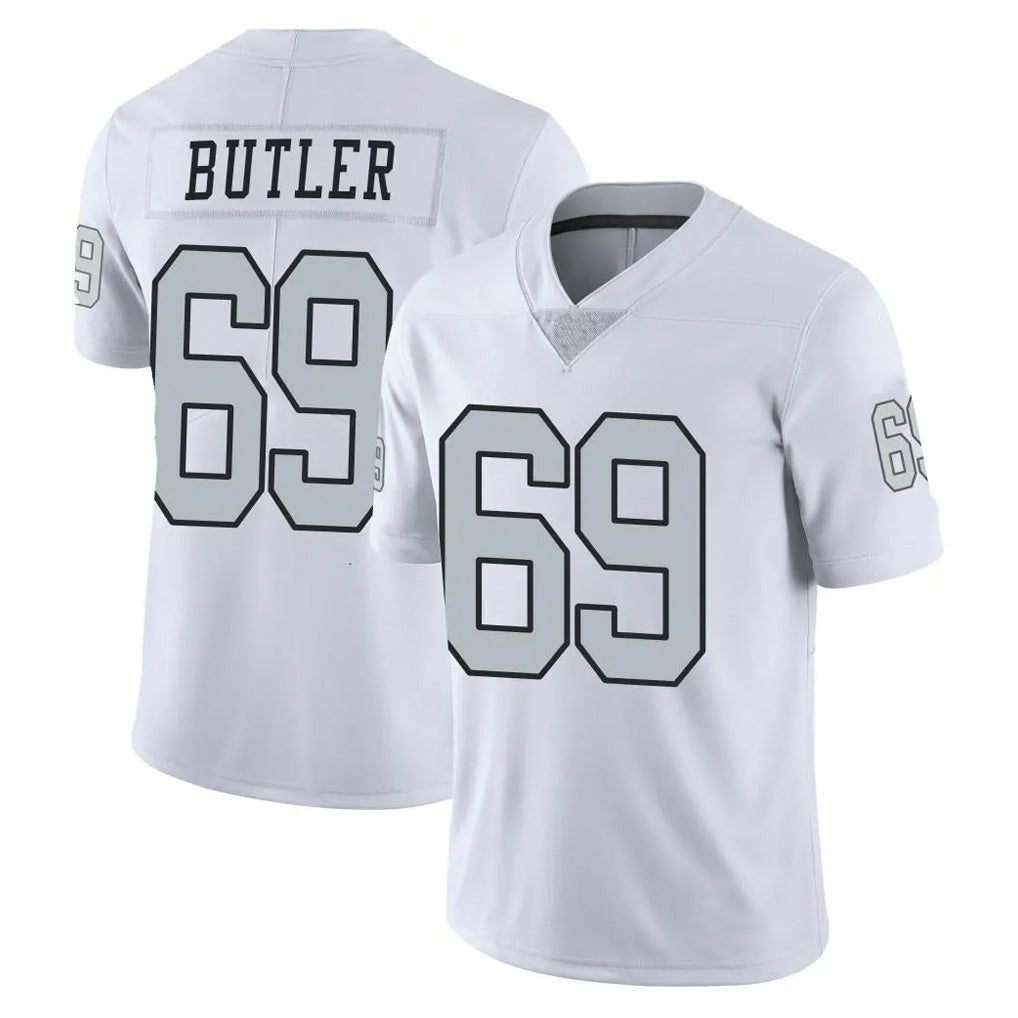 Tlead LV.Raiders #69 Adam Butler Player White Limited Color Rush Home Game Stitched Jerseys
