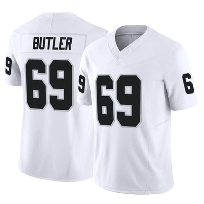 Tlead LV.Raiders #69 Adam Butler Player White Limited Vapor F.U.S.E. Home Game Stitched Jerseys