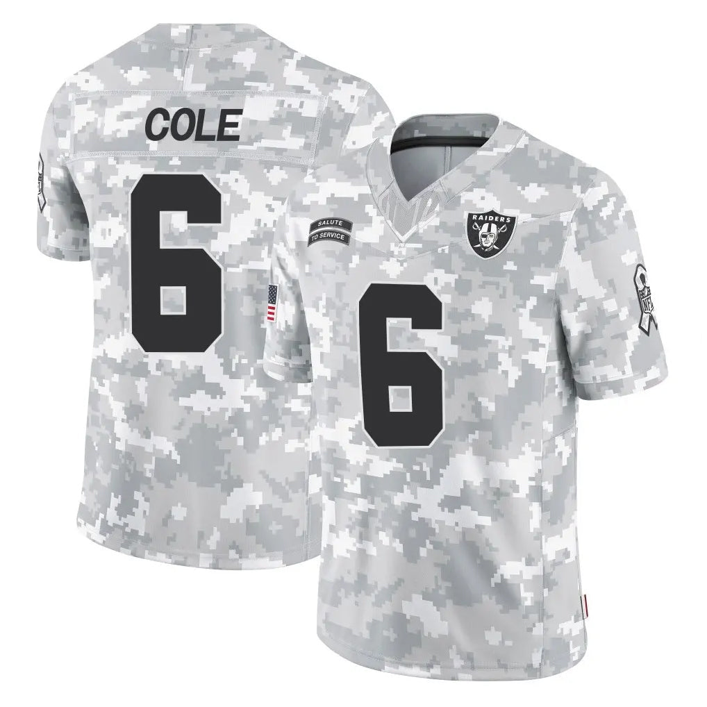 Tlead LV.Raiders #6 A.J. Cole Player Arctic Camo Salute To Service Limited Game Stitched Jerseys
