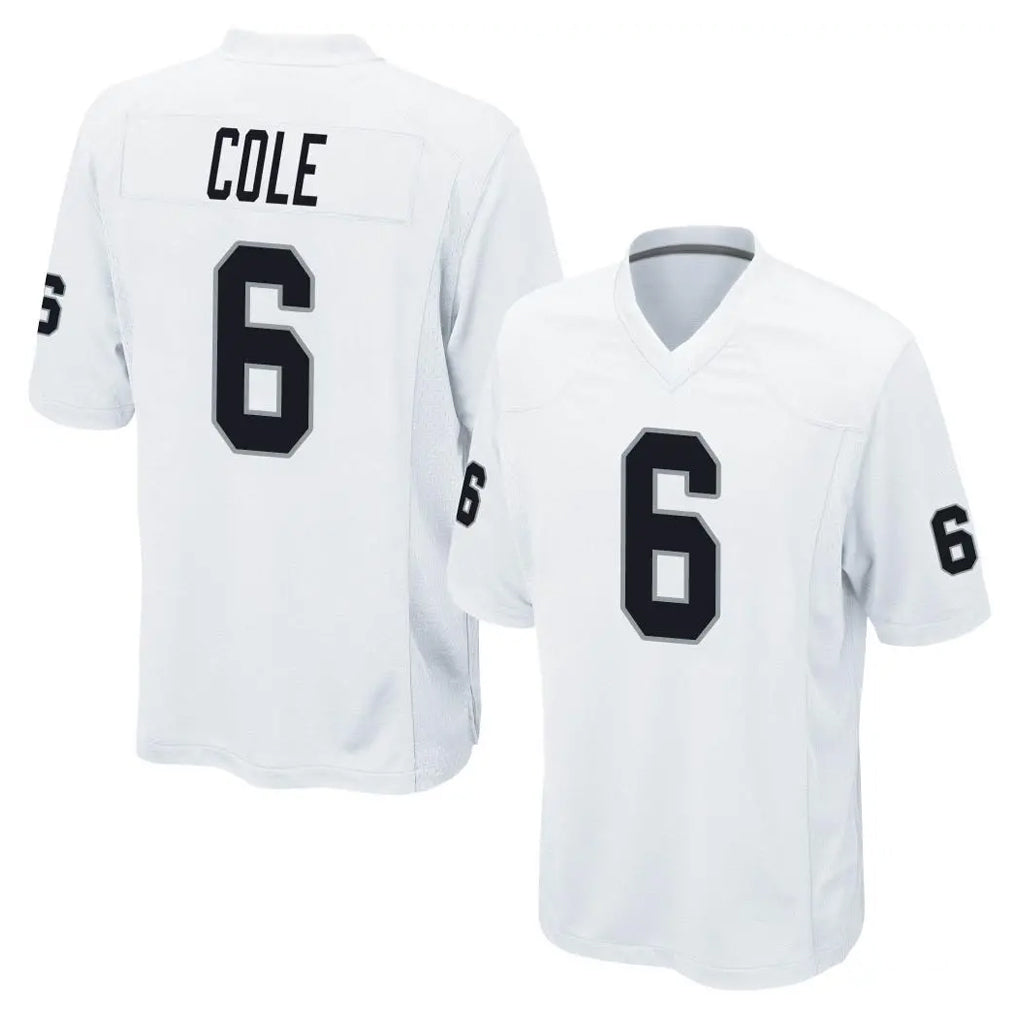 Tlead LV.Raiders #6 A.J. Cole Player White Home Game Stitched Jerseys