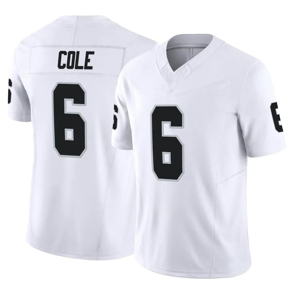 Tlead LV.Raiders #6 A.J. Cole Player White Limited Vapor F.U.S.E. Home Game Stitched Jerseys