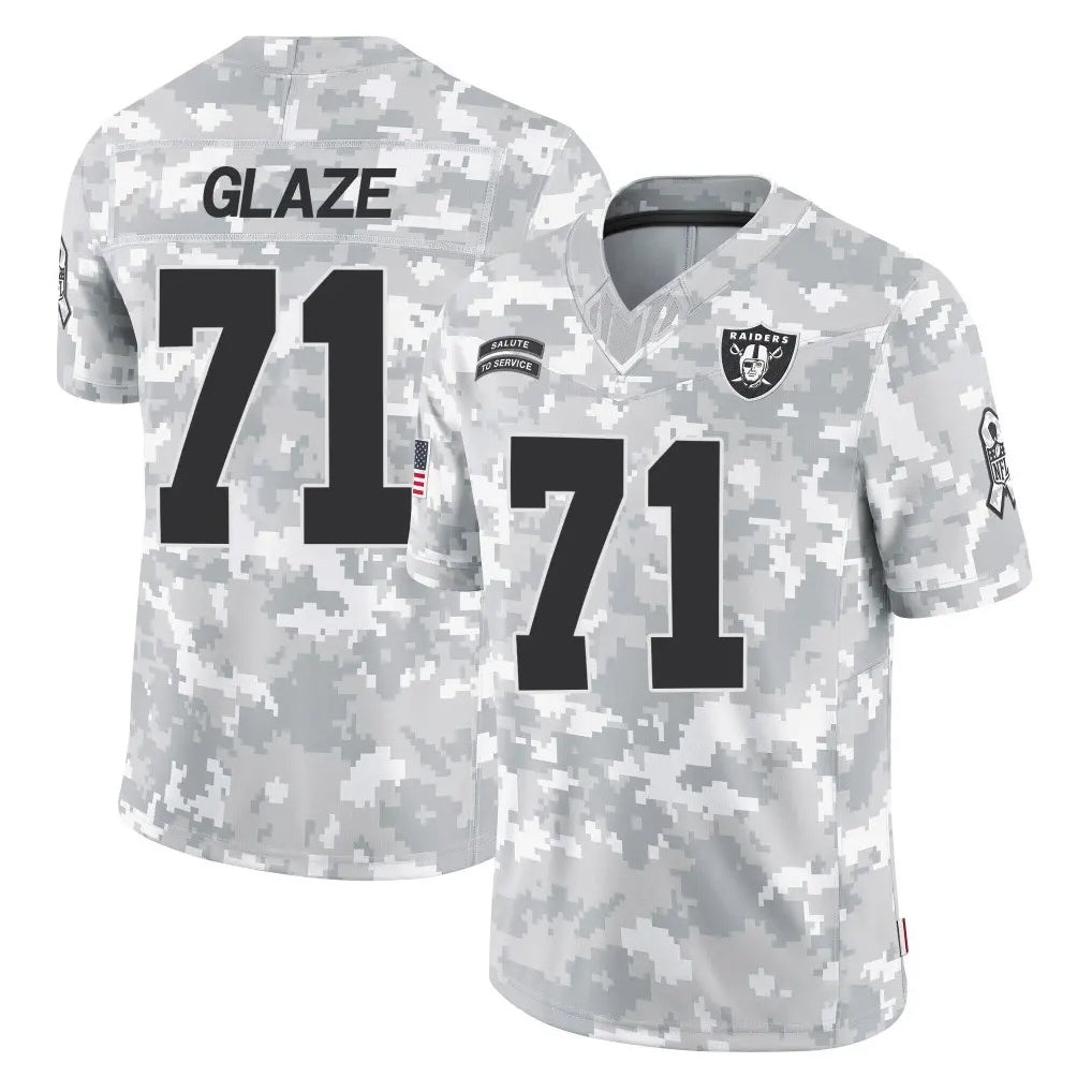 Tlead LV.Raiders #71 DJ Glaze Player Arctic Camo Salute To Service Limited Game Stitched Jerseys