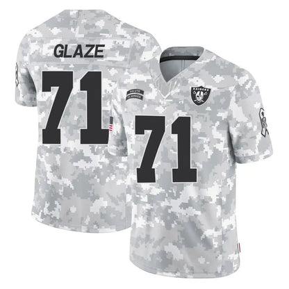 Tlead LV.Raiders #71 DJ Glaze Player Arctic Camo Salute To Service Limited Game Stitched Jerseys