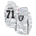 Tlead LV.Raiders #71 DJ Glaze Player Arctic Camo Salute to Service Hoodies Limited Game Stitched Jerseys