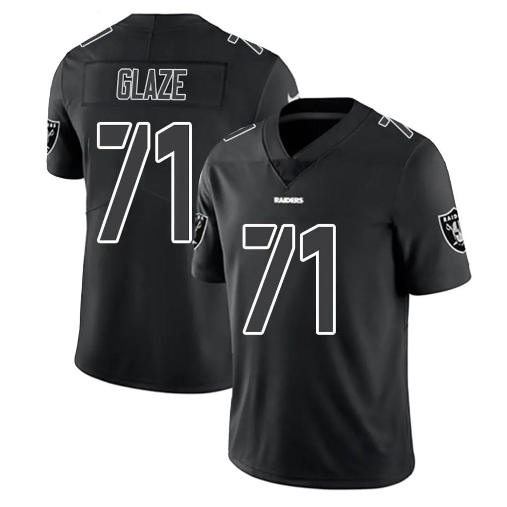 Tlead LV.Raiders #71 DJ Glaze Player Black Limited Black Impact Home Game Stitched Jerseys
