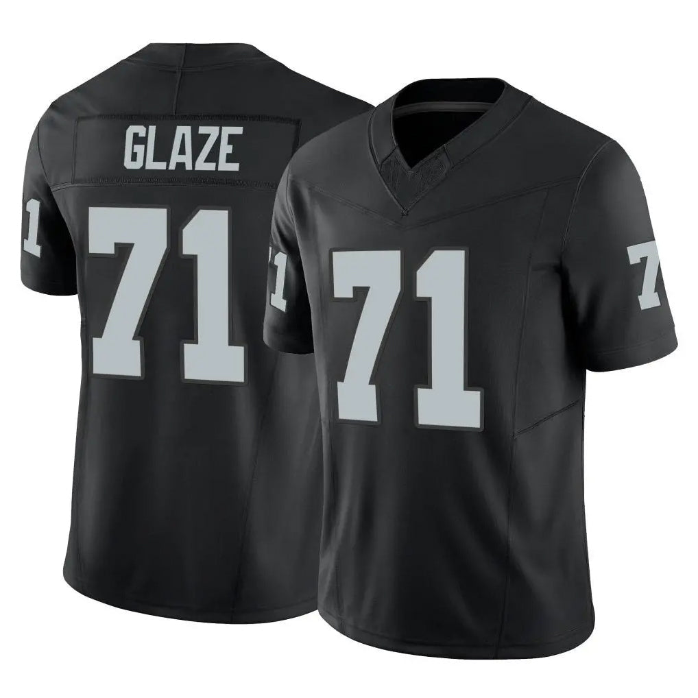 Tlead LV.Raiders #71 DJ Glaze Player Black Limited Vapor F.U.S.E. Home Game Stitched Jerseys
