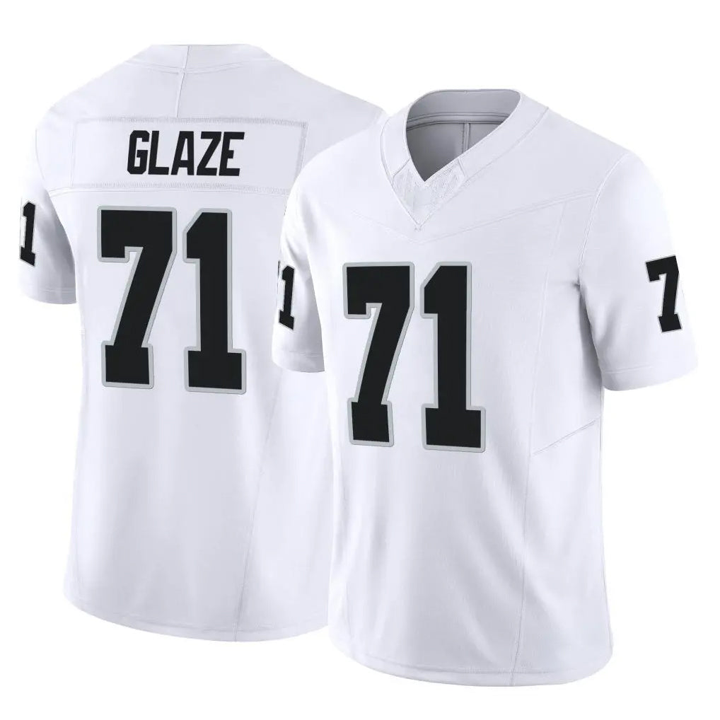 Tlead LV.Raiders #71 DJ Glaze Player White Limited Vapor F.U.S.E. Home Game Stitched Jerseys