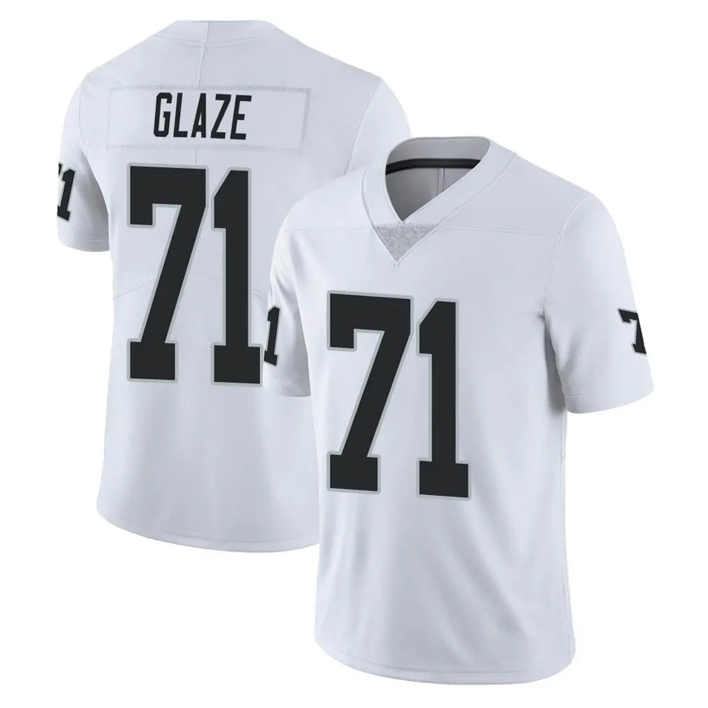 Tlead LV.Raiders #71 DJ Glaze Player White Limited Vapor Untouchable Home Game Stitched Jerseys