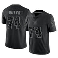 Tlead LV.Raiders #74 Kolton Miller Player Black Reflective Limited Game Stitched Jerseys