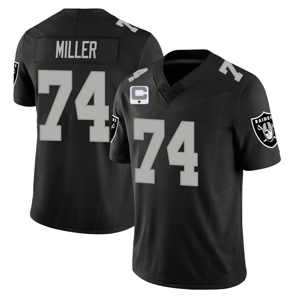 Tlead LV.Raiders #74 Kolton Miller Player Black Vapor Limited Home Game Stitched Jerseys