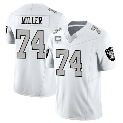 Tlead LV.Raiders #74 Kolton Miller Player White Vapor Limited Home Game Stitched Jerseys