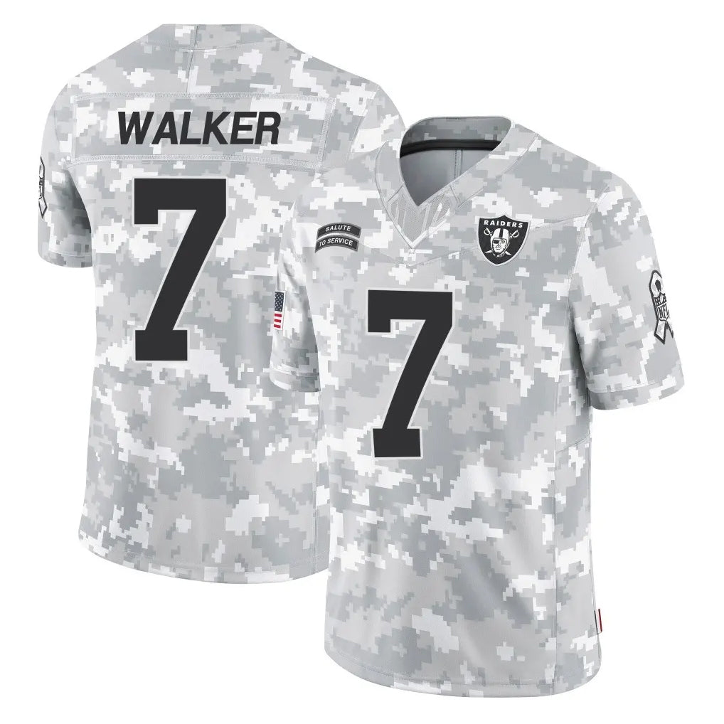 Tlead LV.Raiders #7 Quay Walker Player Arctic Camo Salute To Service Limited Game Stitched Jerseys