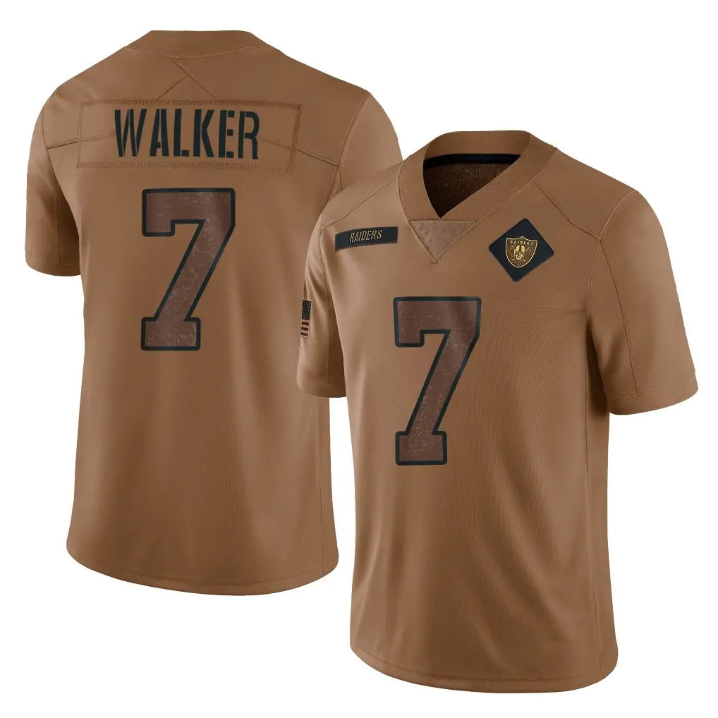 Tlead LV.Raiders #7 Quay Walker Player Brown Salute To Service Limited Stitched Jerseys