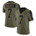 Tlead LV.Raiders #7 Quay Walker Player Olive Salute To Service Limited Game Stitched Jerseys