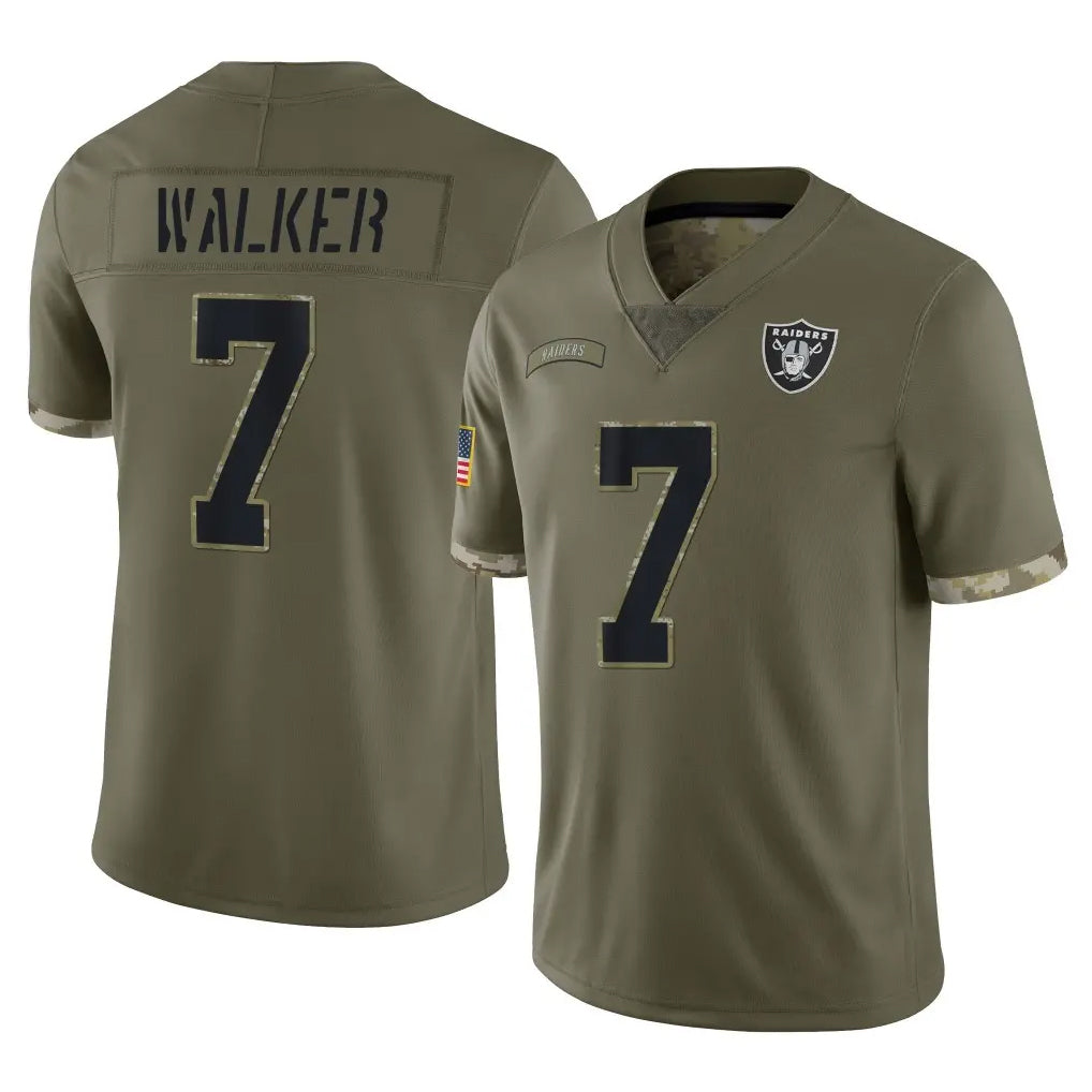 Tlead LV.Raiders #7 Quay Walker Player Olive Salute To Service Limited Stitched Jerseys