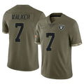 Tlead LV.Raiders #7 Quay Walker Player Olive Salute To Service Limited Stitched Jerseys