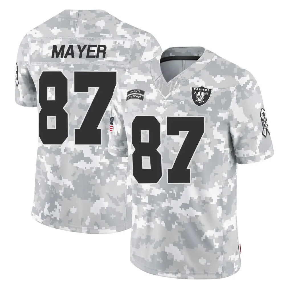 Tlead LV.Raiders #87 Michael Mayer Player Arctic Camo Salute To Service Limited Game Stitched Jerseys