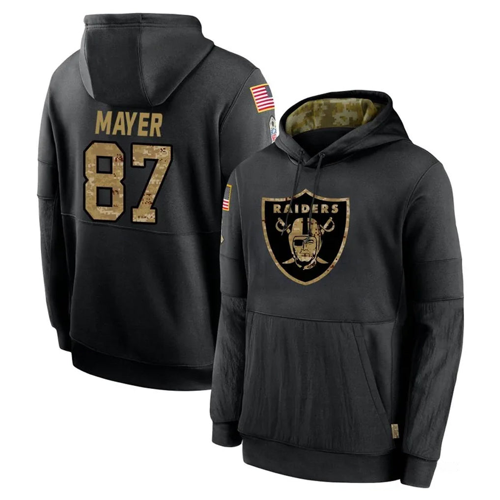 Tlead LV.Raiders #87 Michael Mayer Player Black Salute to Service Hoodies Limited Game Stitched Jerseys