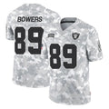 Tlead LV.Raiders #89 Brock Bowers Player Arctic Camo Salute to Service Limited  Stitched Jerseys