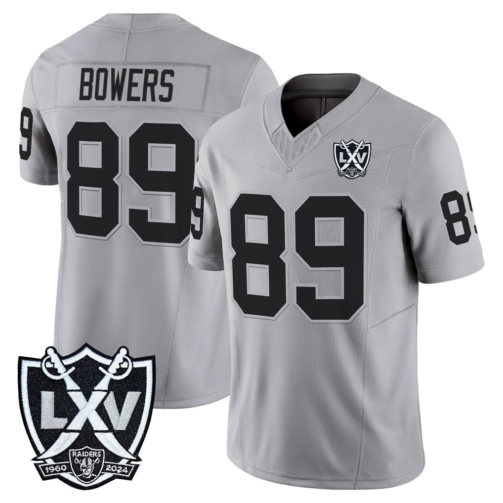Tlead LV.Raiders #89 Brock Bowers Player Gray 2026 Vapor Limited Home Game Stitched Jerseys