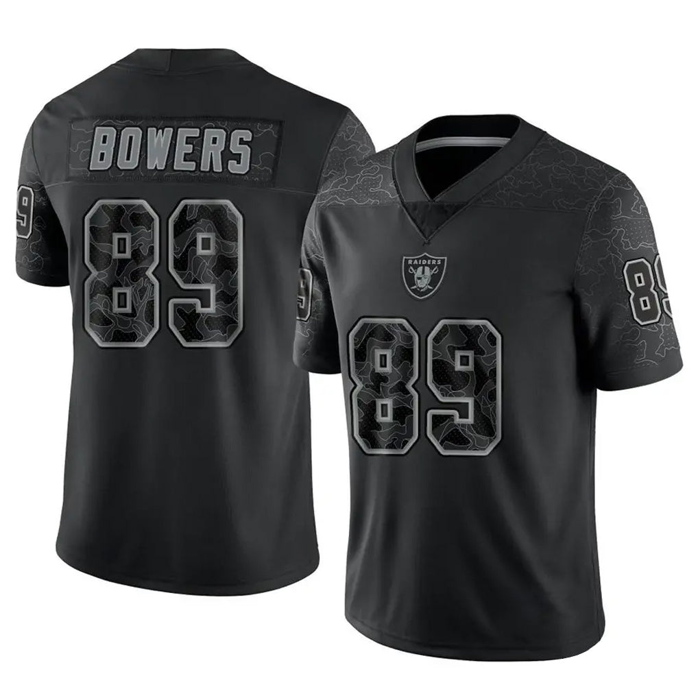 Tlead LV.Raiders #89 Brock Bowers Player RFLCTV Limited Black Stitched Jerseys