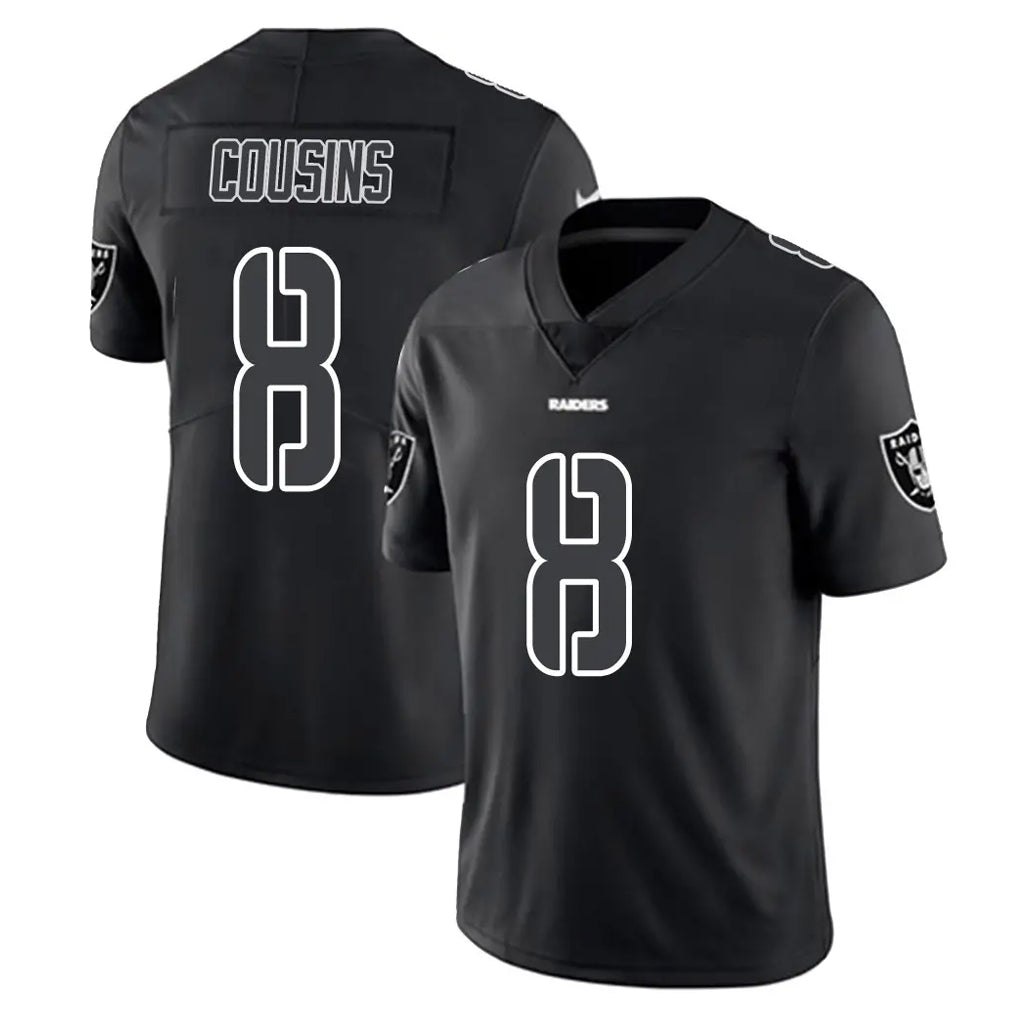 Tlead LV.Raiders #8 Kirk Cousins Player Black Limited Black Impact Home Game Stitched Jerseys