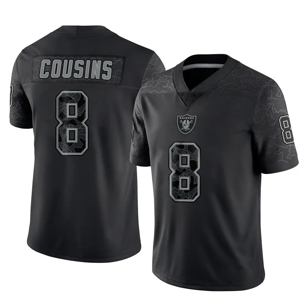 Tlead LV.Raiders #8 Kirk Cousins Player Black Reflective Limited Game Stitched Jerseys
