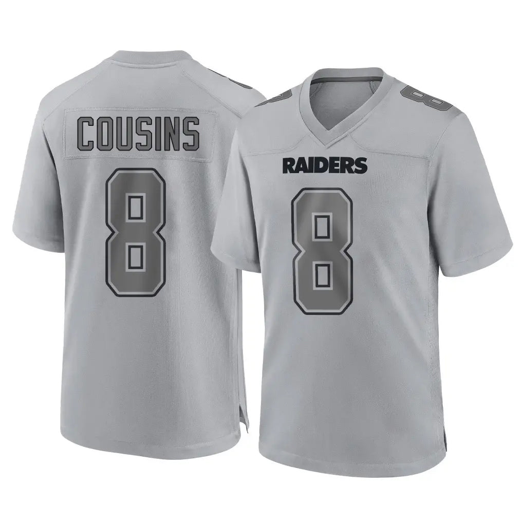 Tlead LV.Raiders #8 Kirk Cousins Player Gray Atmosphere Fashion Limited Game Stitched Jerseys