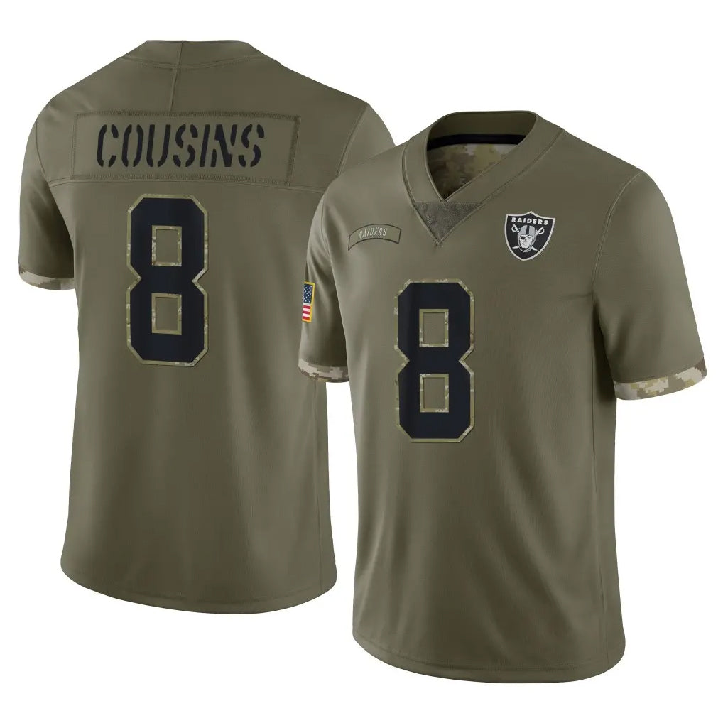 Tlead LV.Raiders #8 Kirk Cousins Player Olive Salute To Service Limited Stitched Jerseys