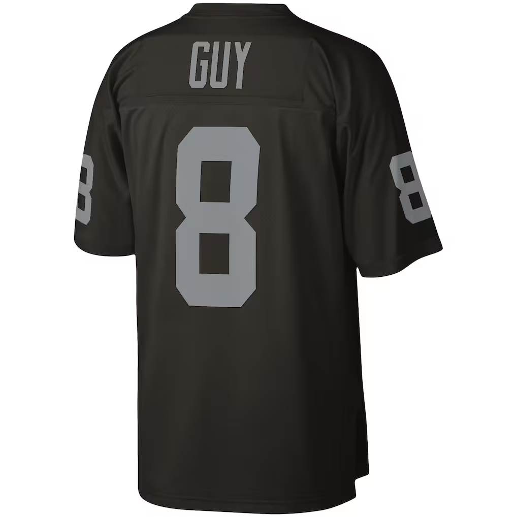 Tlead LV.Raiders #8 Ray Guy Mitchell & Ness Black Legacy Replica Jersey