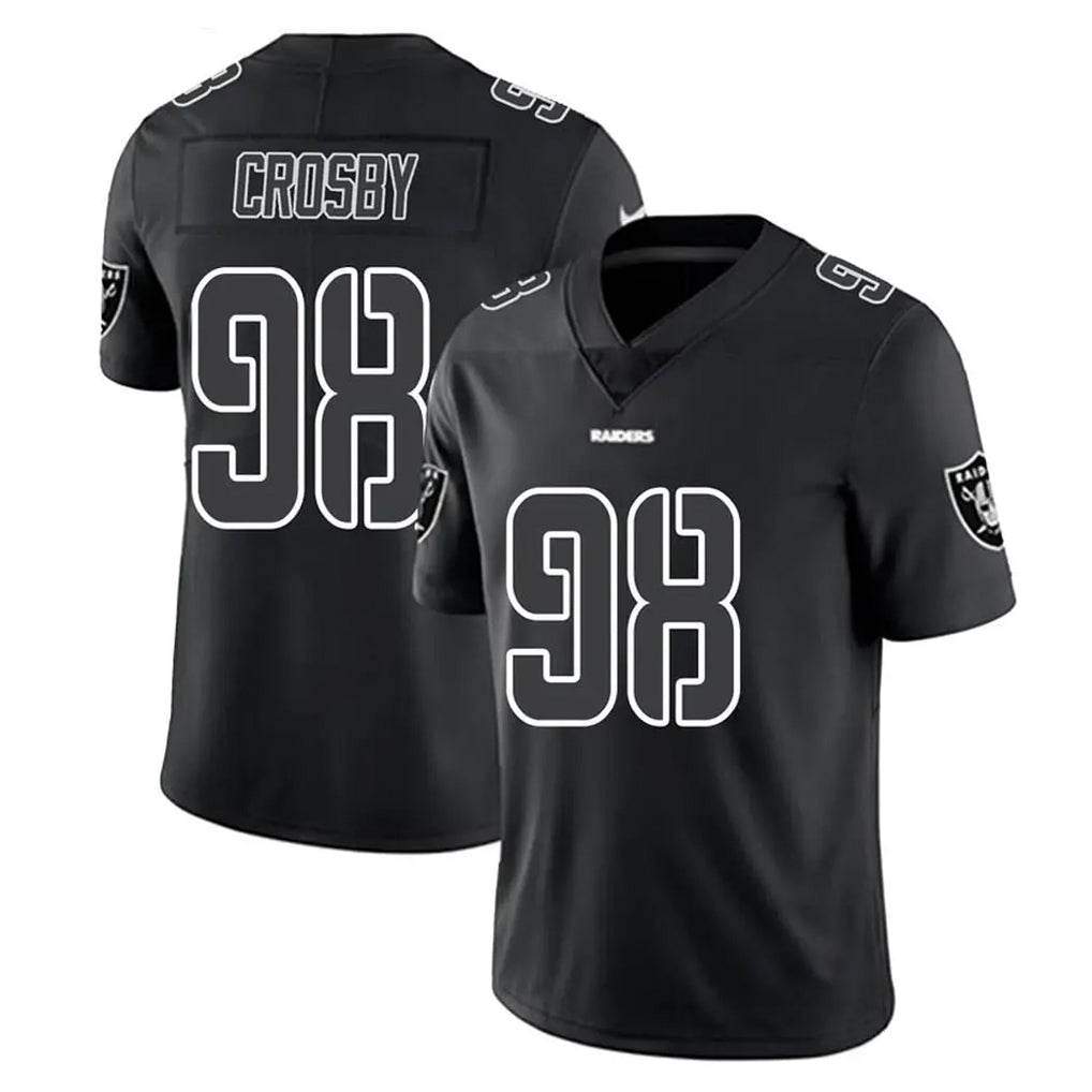Tlead LV.Raiders #98 Maxx Crosby Player Black Limited Black Impact Home Game Stitched Jerseys