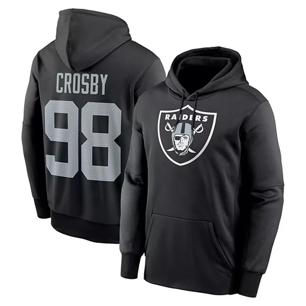 Tlead LV.Raiders #98 Maxx Crosby Player Black Salute to Service Hoodies Stitched Jerseys