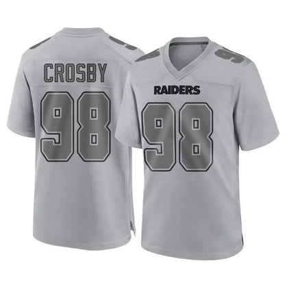 Tlead LV.Raiders #98 Maxx Crosby Player Gray Atmosphere Fashion Limited Game Stitched Jerseys