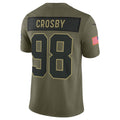 Tlead LV.Raiders #98 Maxx Crosby Player Salute To Service Limited Olive Stitched Jerseys