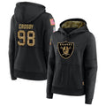Tlead LV.Raiders #98 Maxx Crosby Player Salute to Service Black Hoodies Stitched Jerseys