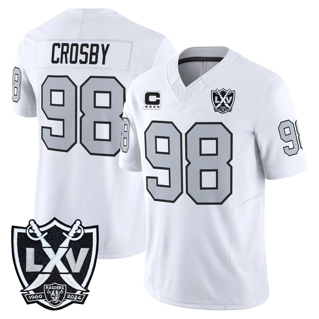 Tlead LV.Raiders #98 Maxx Crosby Player White 2026 Vapor Limited Home Game Stitched Jerseys