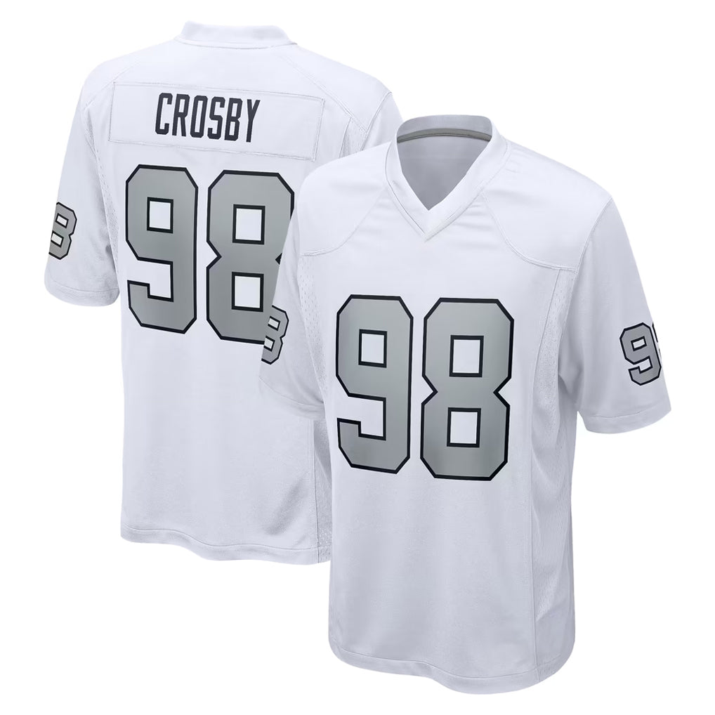 Tlead LV.Raiders #98 Maxx Crosby Player White Alternate Home Game Stitched Jerseys