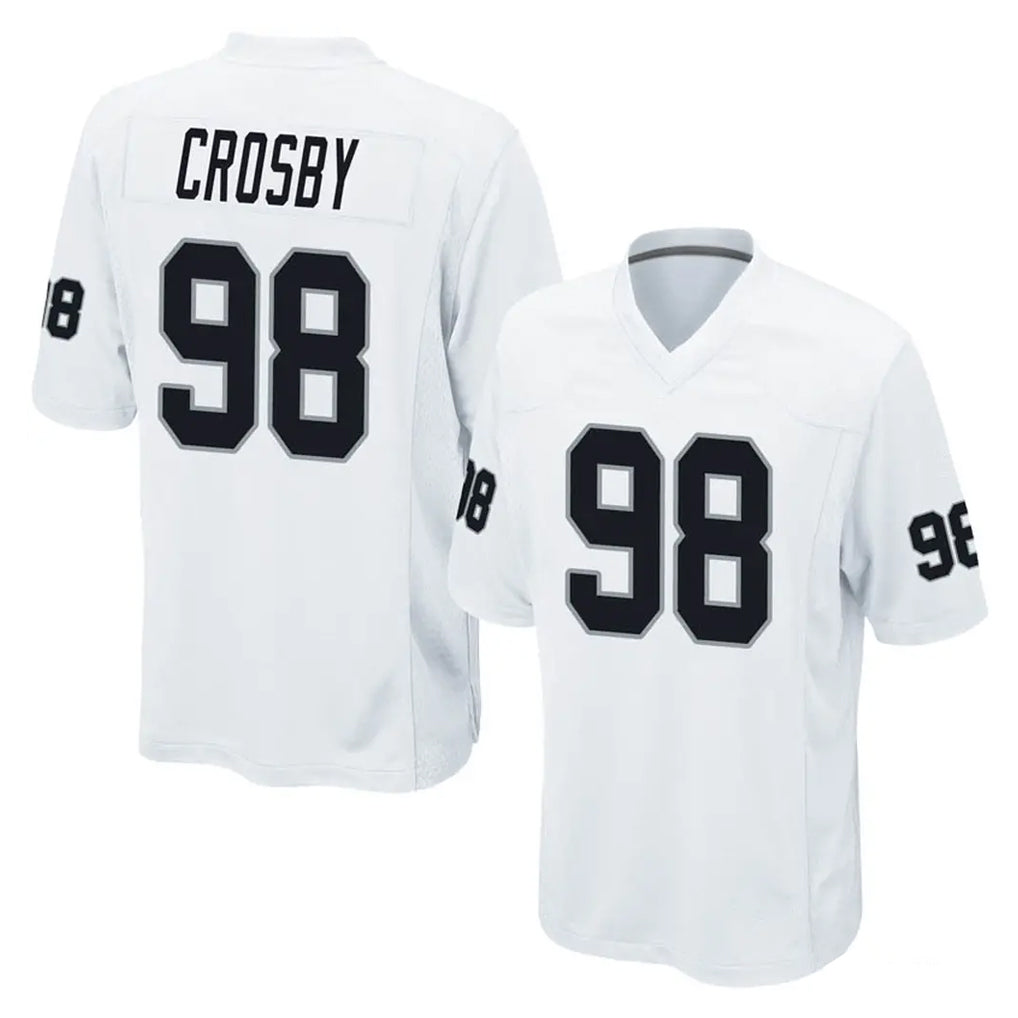 Tlead LV.Raiders #98 Maxx Crosby Player White Home Game Stitched Jerseys