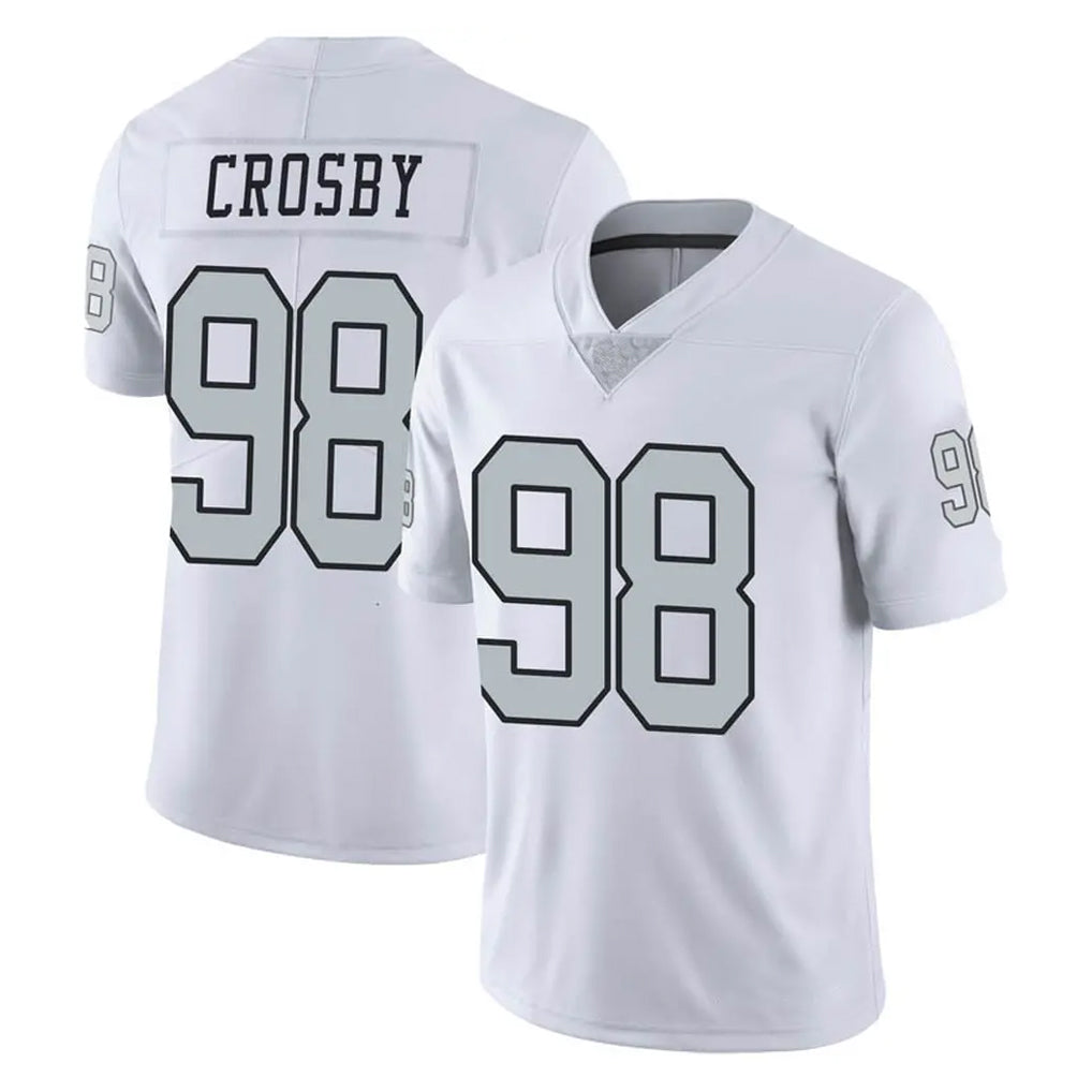 Tlead LV.Raiders #98 Maxx Crosby Player White Limited Color Rush Home Game Stitched Jerseys