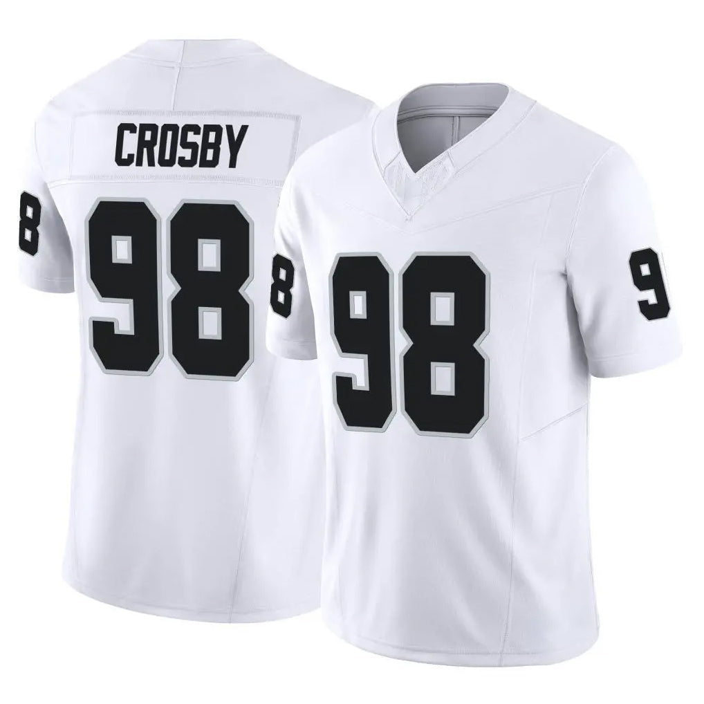 Tlead LV.Raiders #98 Maxx Crosby Player White Limited Vapor F.U.S.E. Home Game Stitched Jerseys