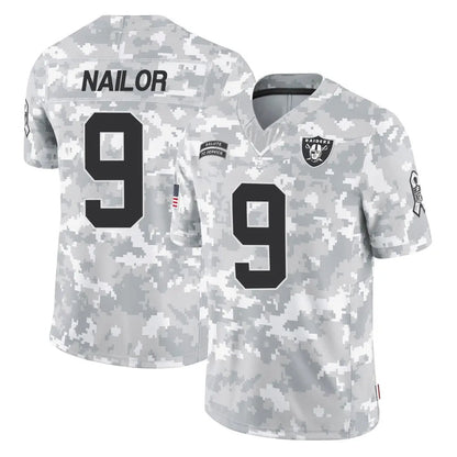 Tlead LV.Raiders #9 Jalen Nailor Player Arctic Camo Salute To Service Limited Game Stitched Jerseys