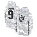 Tlead LV.Raiders #9 Jalen Nailor Player Arctic Camo Salute to Service Hoodies Limited Game Stitched Jerseys