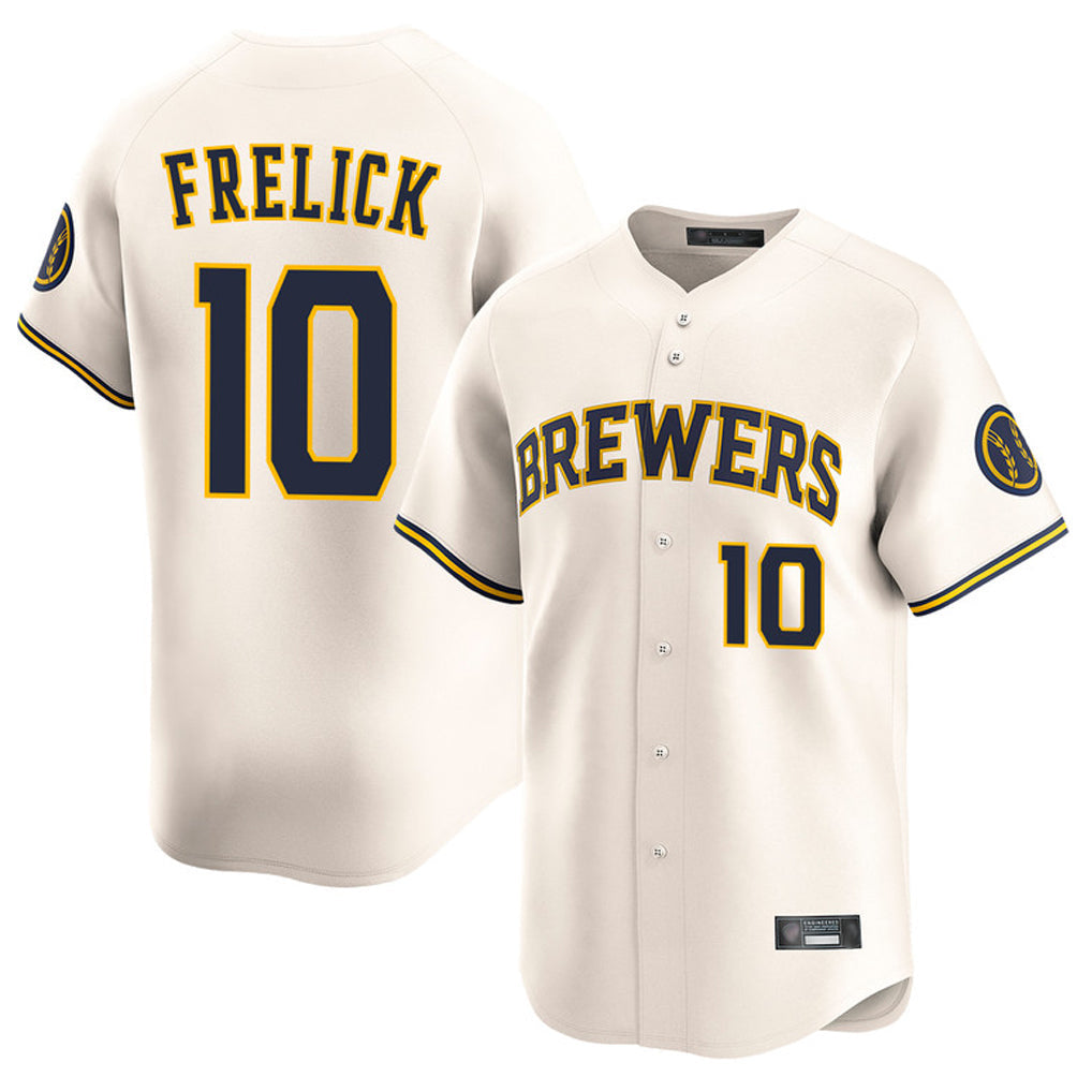 Tlead M.Brewers #10 Sal Frelick Player Cream Home Limited Game Stitched Jerseys