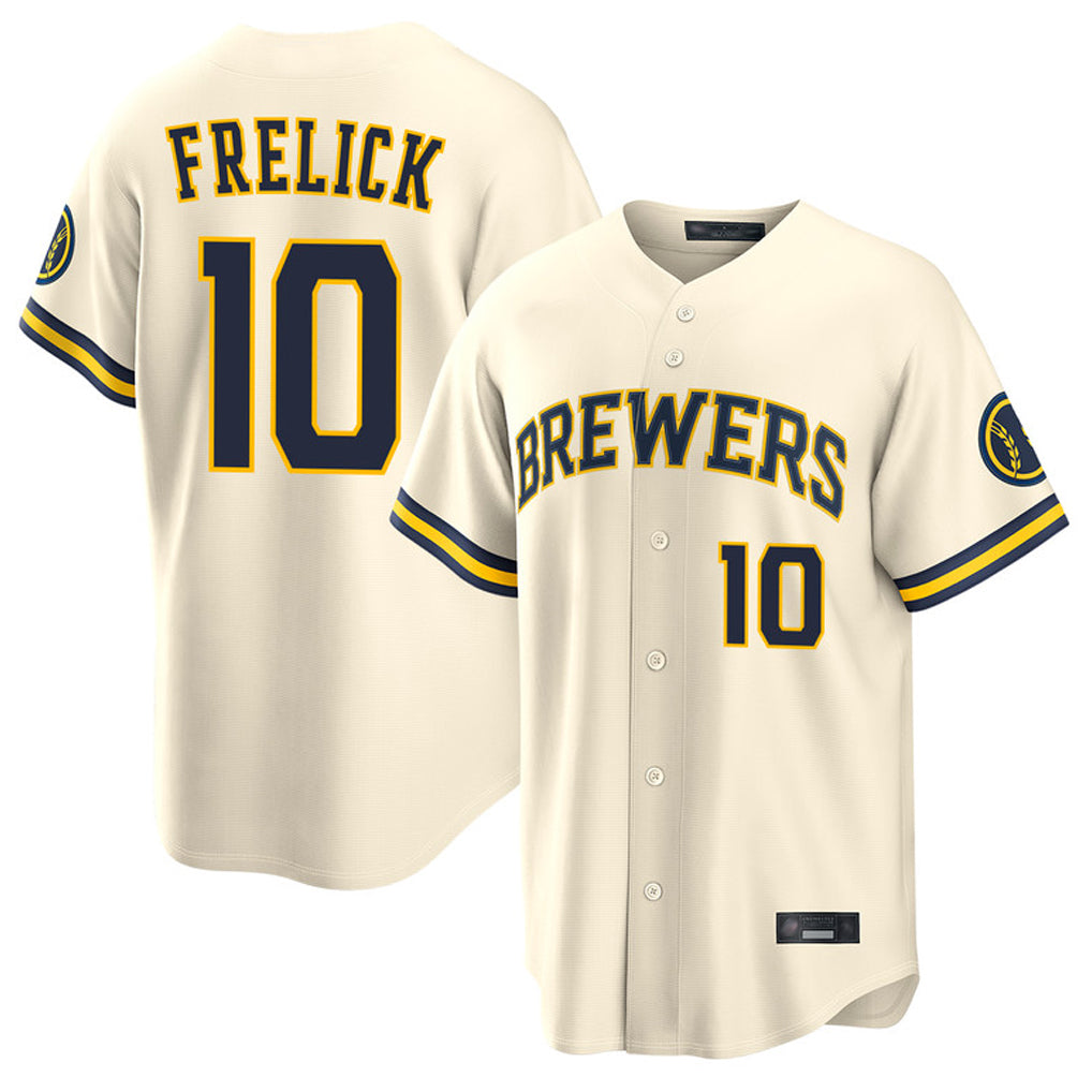 Tlead M.Brewers #10 Sal Frelick Player Cream Home Limited Stitched Jerseys