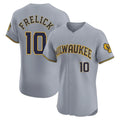 Tlead M.Brewers #10 Sal Frelick Player Gray Home Limited Elite Stitched Jerseys