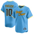 Tlead M.Brewers #10 Sal Frelick Player Light Blue City Connect Home Limited Stitched Jerseys